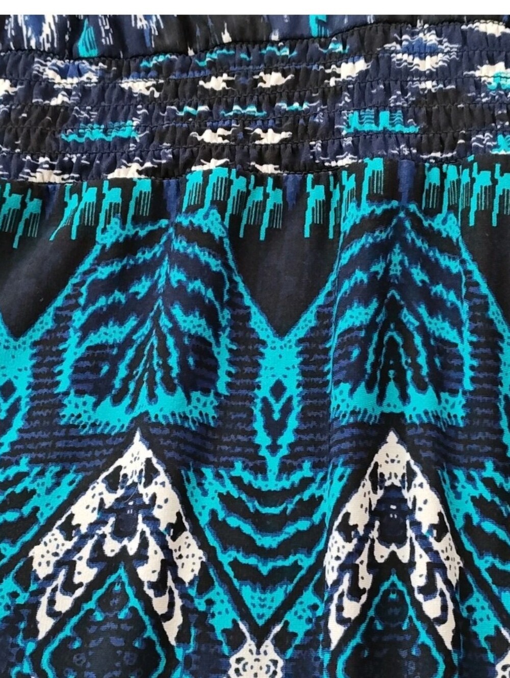 Cato Batwing Sleeve Cover-up Crochet V-Neck Midi Dress Blue Turquoise Tribal - Picture 6 of 10